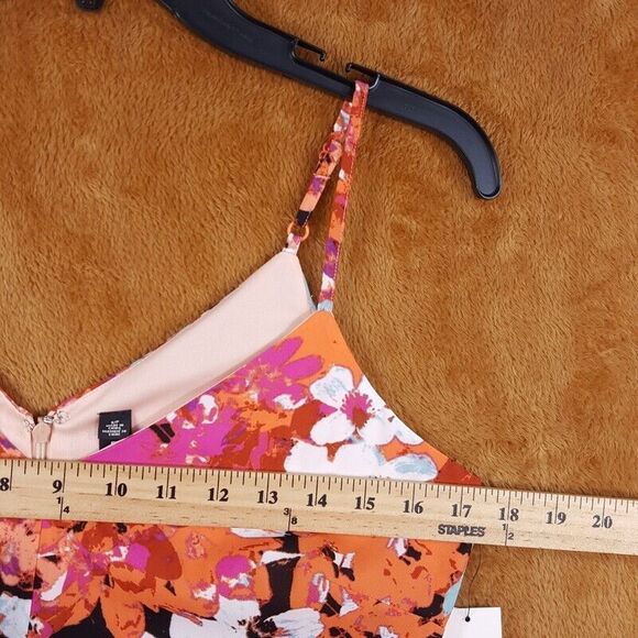 DESIGN LAB Womens Romper Small Pink Floral Sleeveless Tank Shorts Stretch Lined - Picture 8 of 11